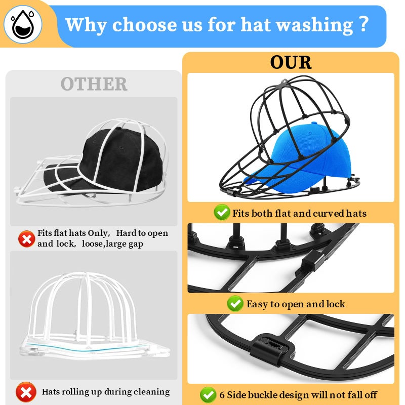 Eiito Hat Washer for Washing Machine - Cleaner for Baseball Caps, Say Goodbye to Deformed Dirty Hats - Image 3